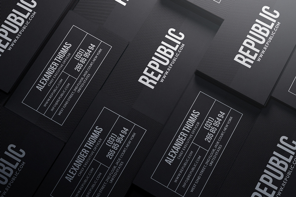 Modern Black Business Card, a Business Card Template by Marvel (Photo 3 of 5)