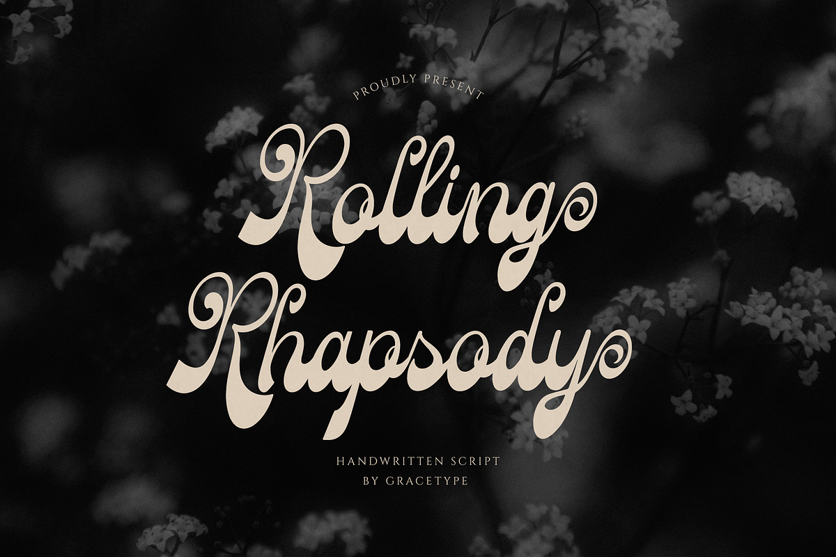 Rolling Rhapsody Handwritten Script, a Script Font by gracetype_studio (Photo 1 of 12)