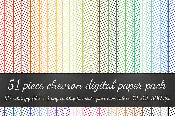 51 Piece Chevron Lines Digital Paper preview 4