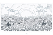 Landscape with green hills and mount, a Seasonal Illustration by Countryside life (Thumbnail 6 of 9)