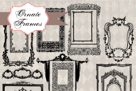 Ornate Frames Clipart & Brushes preview 3