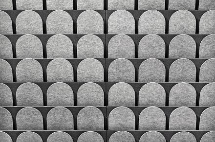 Wall with geometric pattern made containing object, surface, and gray