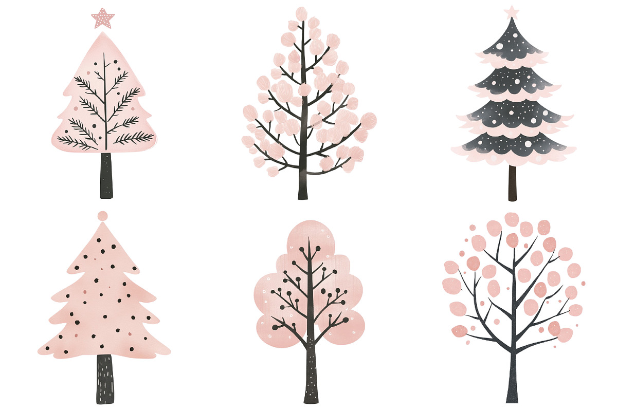 Boho Style Christmas Tree Clipart, an Illustration by Daily.Designs (Photo 3 of 5)