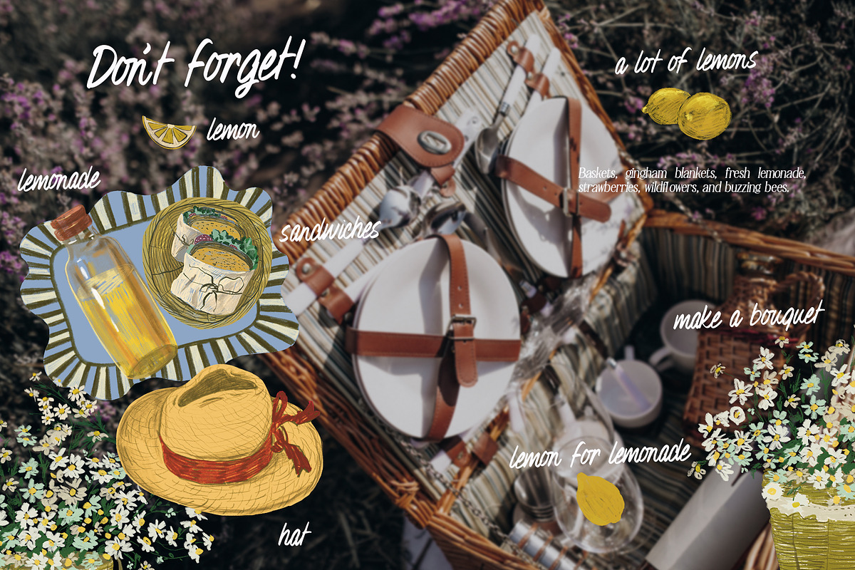 Picnic illustrations summer clipart, an Object Illustration by Vero Arts (Photo 3 of 10)