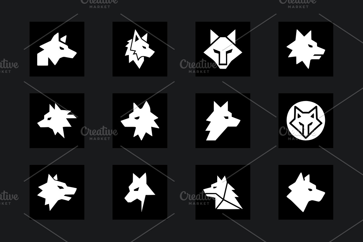 Wolf Head Silhouette Vector Bundle, an Animal Illustration by Vectorium Studio (Photo 2 of 4)