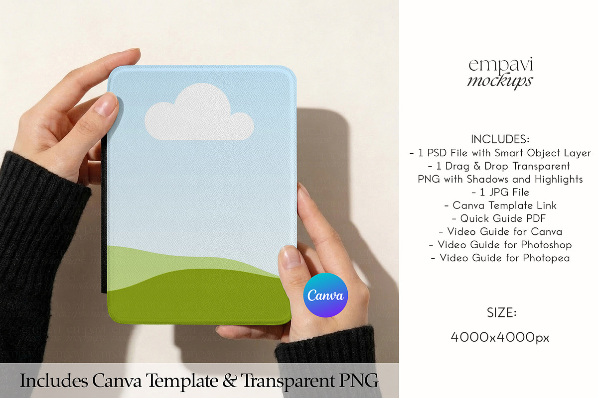 Kindle Case Mockup, an Advertising Mockup by EmpaviMockups (Photo 2 of 8)