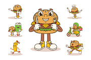 Groovy Burger Illustration, a Food Illustration by Decoconio Design (Thumbnail 2 of 7)