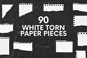 90 White Torn Ripped Paper Pieces, a Texture Graphic by Ksuview (Thumbnail 1 of 10)