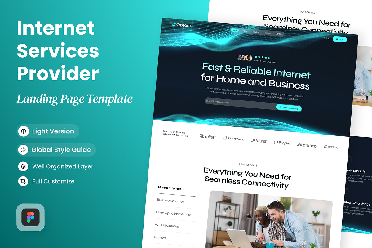 Optora - Internet Services Provider, a Landing Page Template by SLAB! Design (Photo 1 of 4)