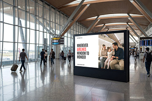 Airport Digital Billboard Mockup, an Advertising Mockup by graphypix