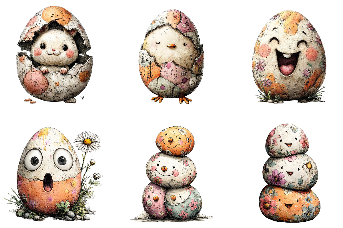 Funny Eggs Easter Clipart, an Illustration by Sublimation Artist (Photo 7 of 7)