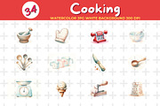 Cooking Watercolor Jpg Background, a Food Illustration by John_Walker (Thumbnail 2 of 4)