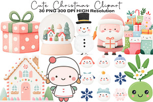 Cute Christmas Clipart, an Illustration by Black Bird Studio