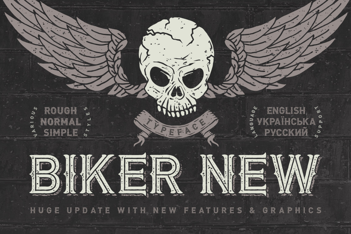 Biker Remastered font + graphics