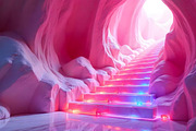 Pink Ice Cave Stairs Background JPG, a Background Graphic by Aura Canyon HQ (Thumbnail 1 of 7)