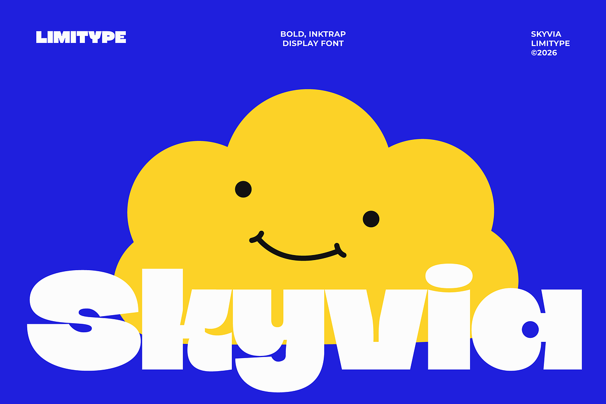 Skyvia - Bold Inktrap Font, a Sans Serif Font by limitype (Photo 1 of 12)