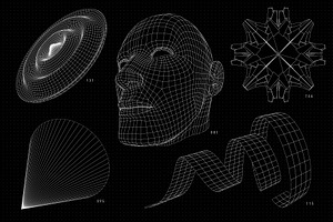 200 Vector Wireframe Shapes