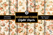Autumn Shabby Chic Flowers Pattern, a Pattern Graphic by Creative Store (Thumbnail 1 of 5)