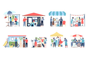 Flea market scenes. Garage sale, a Graphic by LadadikArt
