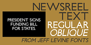 Newsreel Text JNL, a Serif Font by Jeff Levine Fonts (Thumbnail 1 of 5)