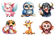 Funny Animal Clipart Bundle, an Illustration by CreationArt (Thumbnail 2 of 5)