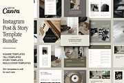 Refined Social Media Templates, a Social Media Template by Brand & Bloom (Thumbnail 1 of 9)