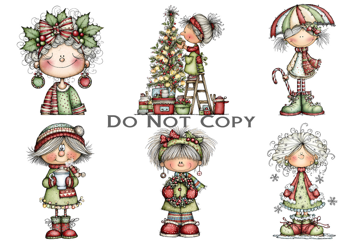 Christmas Grandma Clipart, an Illustration by Craft Nest (Photo 2 of 8)