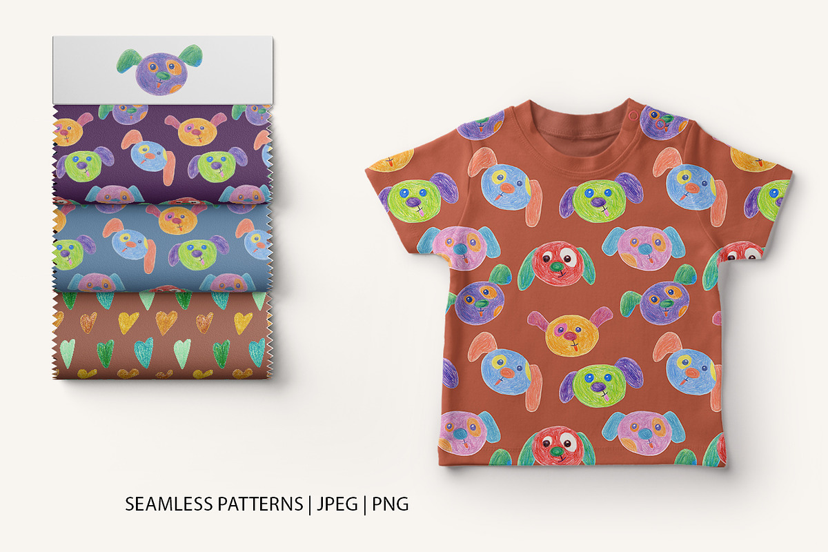 Funny dog faces patterns, an Animal Illustration by YarovaArt (Photo 9 of 10)
