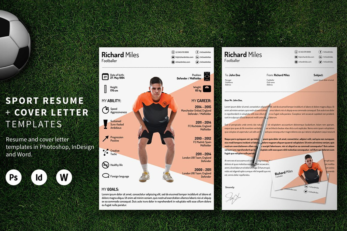 Sport Resume, a Resume Template by kormoscsaba