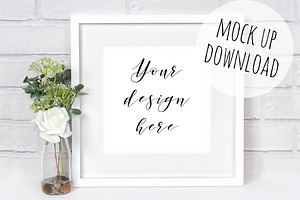 Square Frame Mock Up Photography, a Print Template by Pixomize