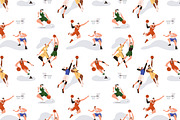 Basketball players seamless pattern, a Pattern Graphic by Good Studio (Thumbnail 2 of 4)