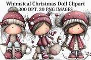 Whimsical Christmas Doll Clipart, an Illustration by Canvas Craft (Thumbnail 1 of 7)