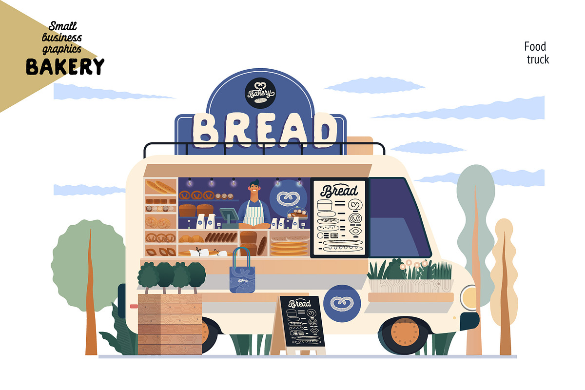 Bakery, Small business (vector), a Templates & Theme by Grivina's shop (Photo 11 of 19)