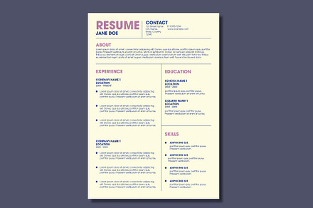 Minimal Blue Resume