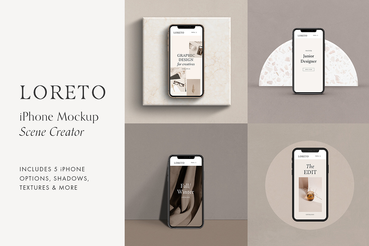Loreto - iPhone Mockup Scene Creator, an iPhone Mockup by Moyo Studio (Photo 1 of 14)