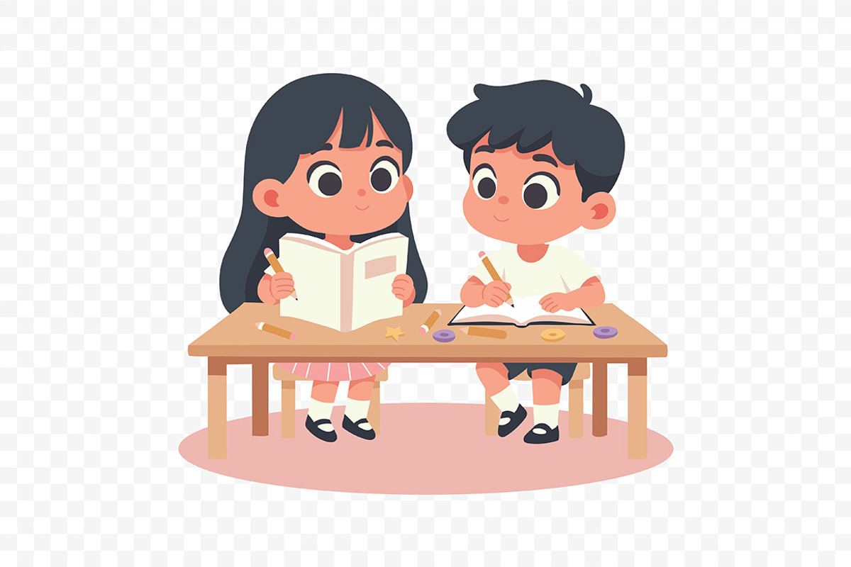 Kids Reading & Writing Illustration, an Education Illustration by Partikusi Design (Photo 3 of 3)