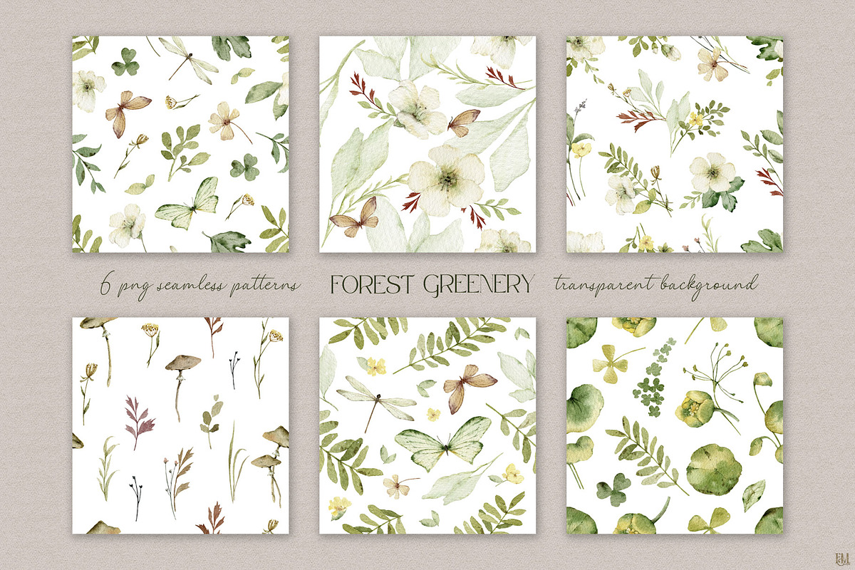 Watercolor set of Forest Greenery, an Illustration by Elena Medvedeva (Photo 13 of 15)