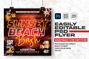 Sunset Beach Party Flyer Template, a Flyer Template by Shajib Shikder (Thumbnail 1 of 2)