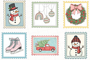 Christmas Postage Stamp Clipart, an Illustration by OK Design (Thumbnail 2 of 5)