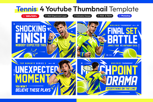 Tennis YouTube Thumbnail Pack, a Social Media Template by OnurDemircan