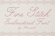Fine Stitch Embroidered Script Font, a Script Font by AnMark (Thumbnail 1 of 13)