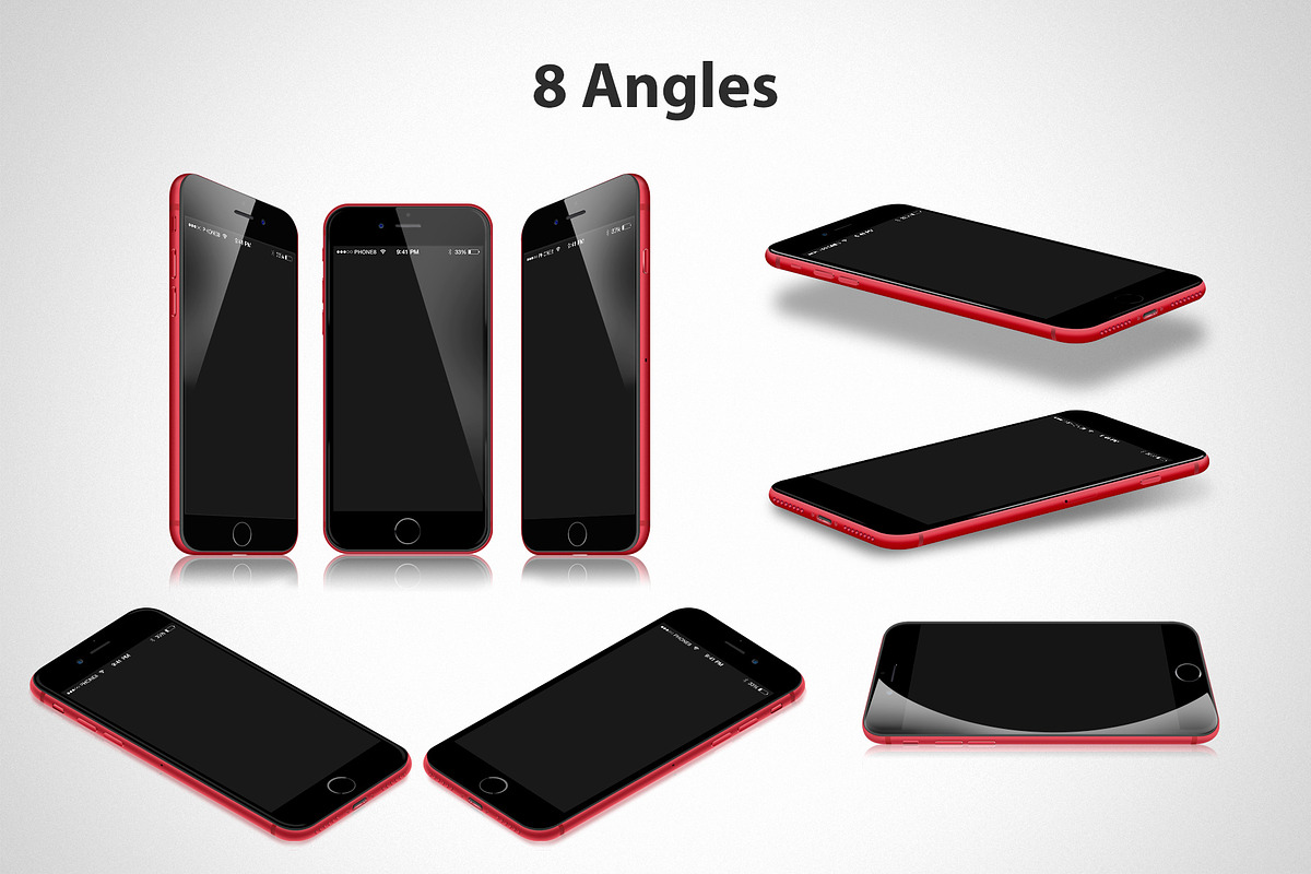 iPhone 8 Red Mockups, an iPhone Mockup by RadekBroz (Photo 4 of 4)