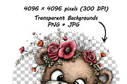 Whimsical Animals Floral Clipart, a Graphic by one-touch (Thumbnail 18 of 18)