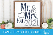 Mr and Mrs Est SVG Wedding Gift SVG, an Illustration by SavanasDesign (Thumbnail 1 of 2)