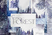 Snowy Forest Trees & Branches, an Object Graphic by Jeanna Draw (Thumbnail 10 of 11)