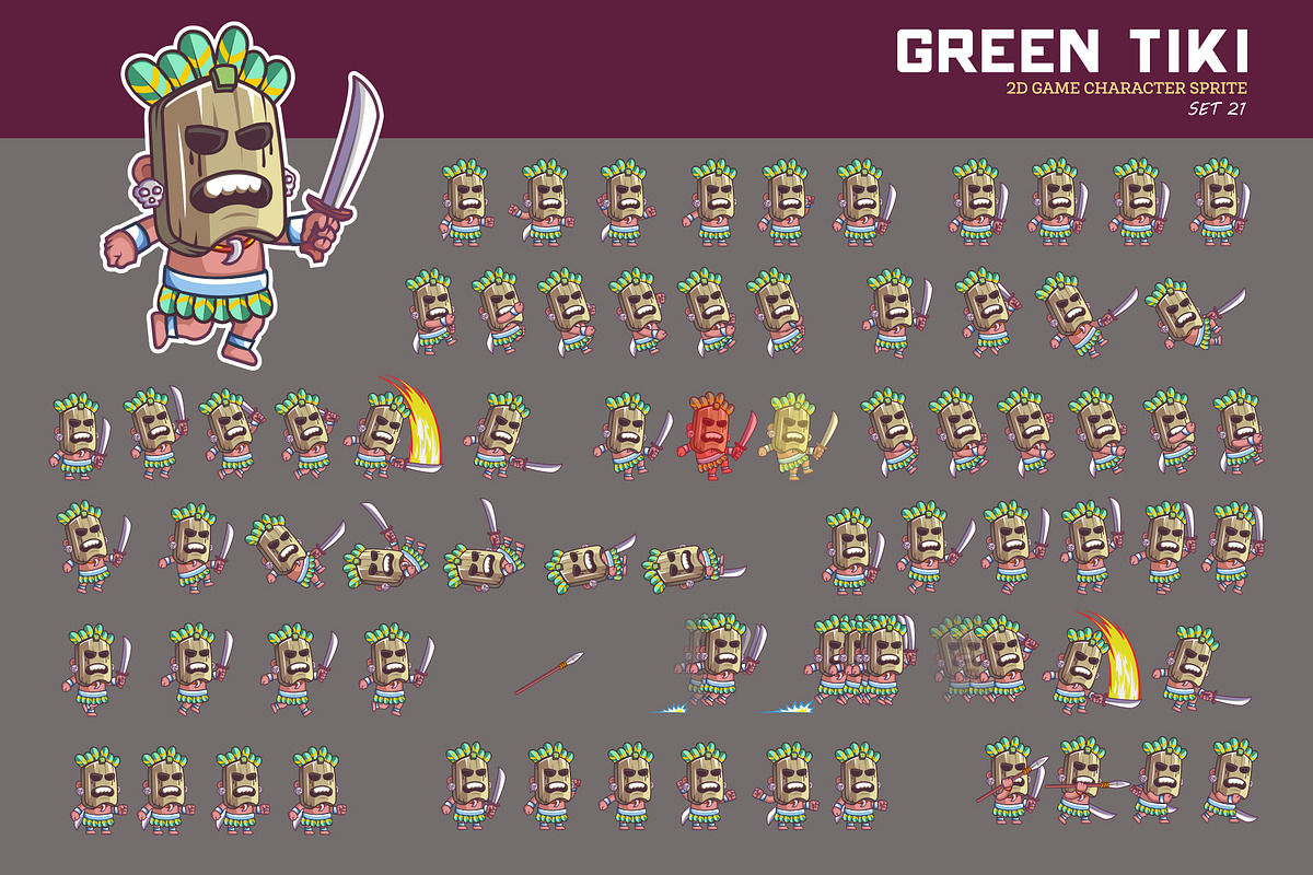 TIKI GAME SPRITE, a Person Illustration by Silpin