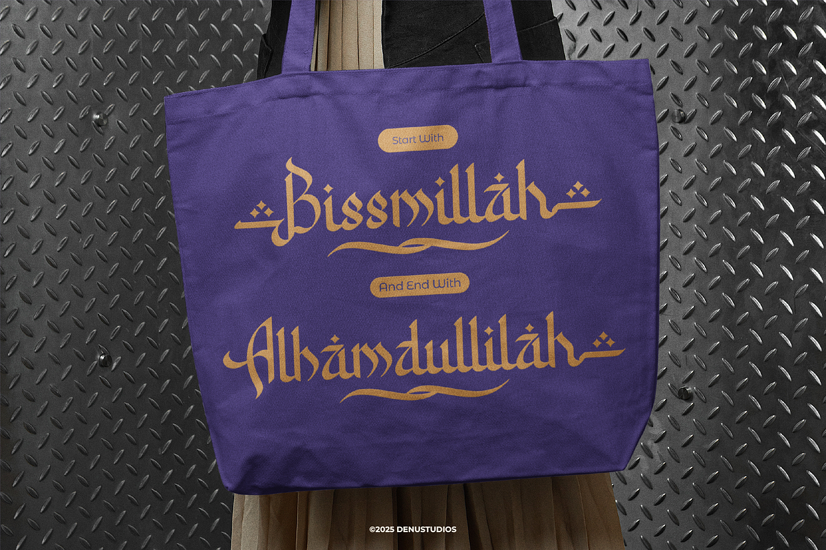 Barqah | Islamic Style Font, a Script Font by Denustudios (Photo 2 of 12)