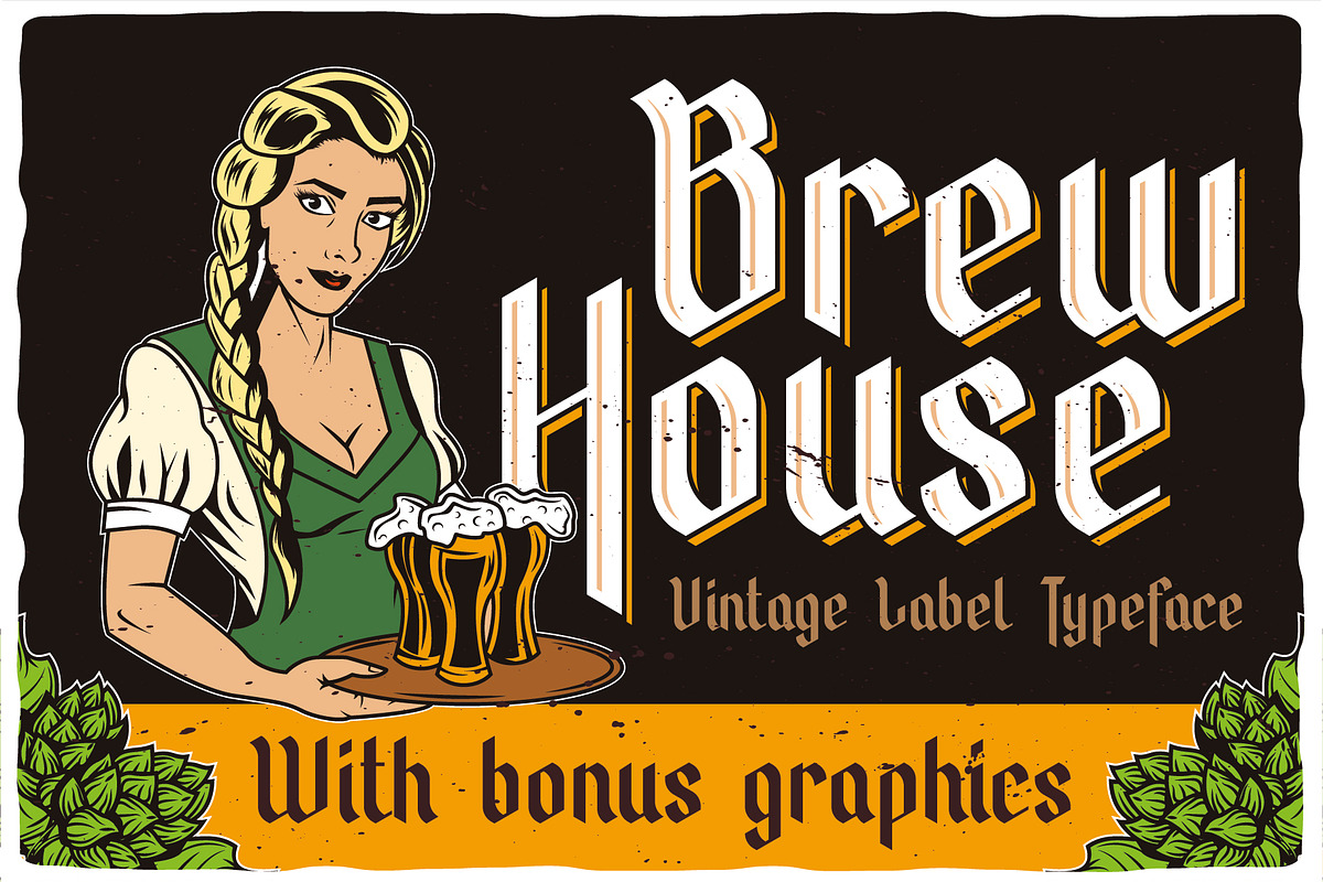 Brew House Label Font, a Blackletter Font by VozzyStock (Photo 1 of 9)