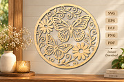Floral Butterfly Laser Cut SVG, an Object Graphic by DreamCafeArt (Thumbnail 1 of 4)