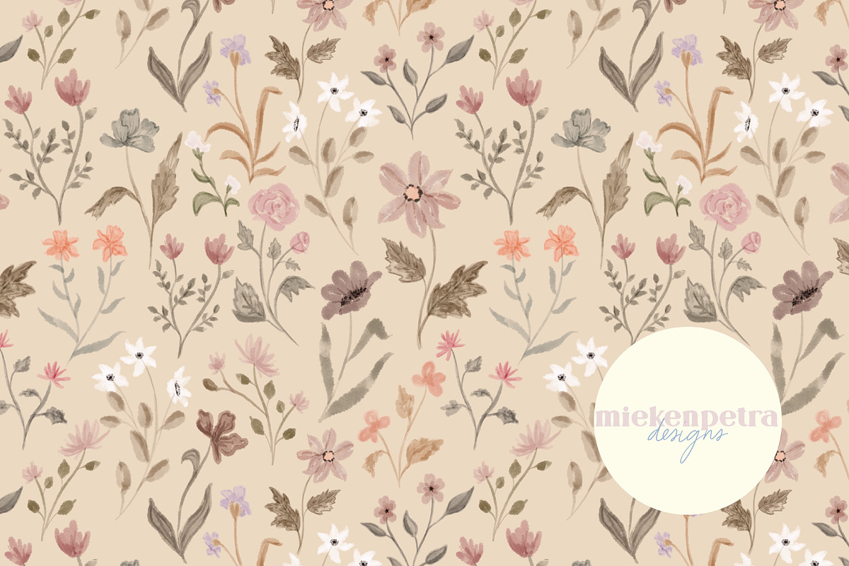 Blotchy Wildflowers, a Pattern Graphic by Mieken Petra Designs (Photo 1 of 4)